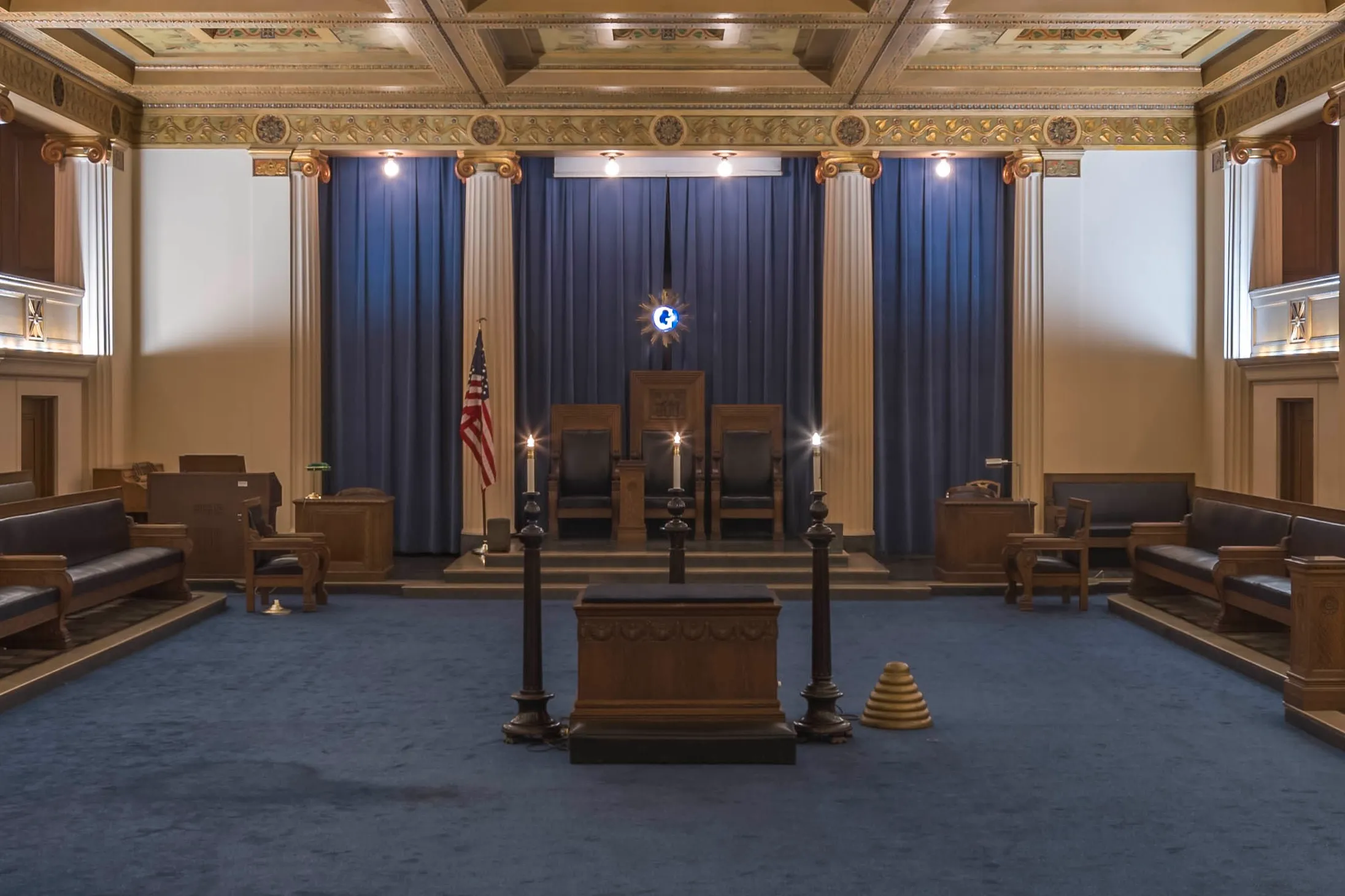 The central altar of Zion Lodge No. 1