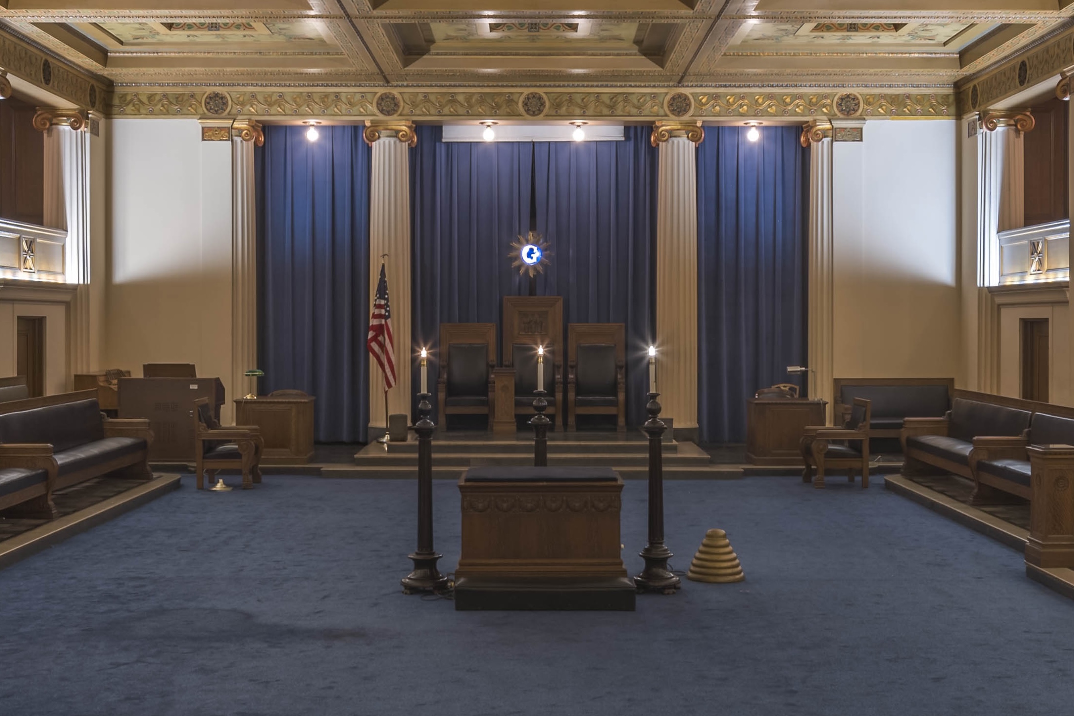 The central altar of Zion Lodge No. 1